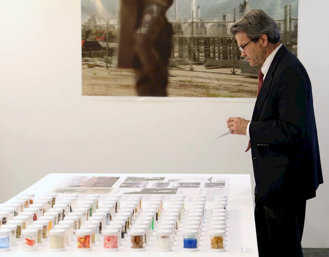 Installation view of “A Taxonomy of Palm Oil: U.S. Edition,”