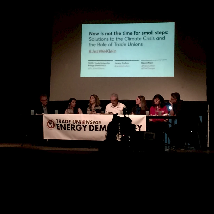 Trade Unions For Energy Democracy Conference In Paris Naomi Klein Jeremy Corbyn Credit Ana Vaz